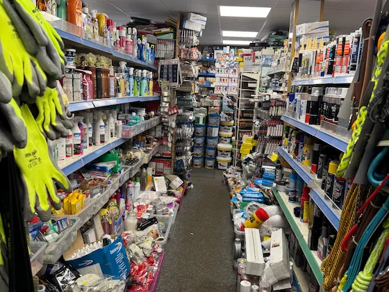 Shelves inside Ideal Store in Newtongrange