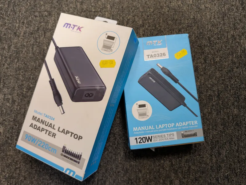 Laptop bags, adapters, memory cards and USB drives